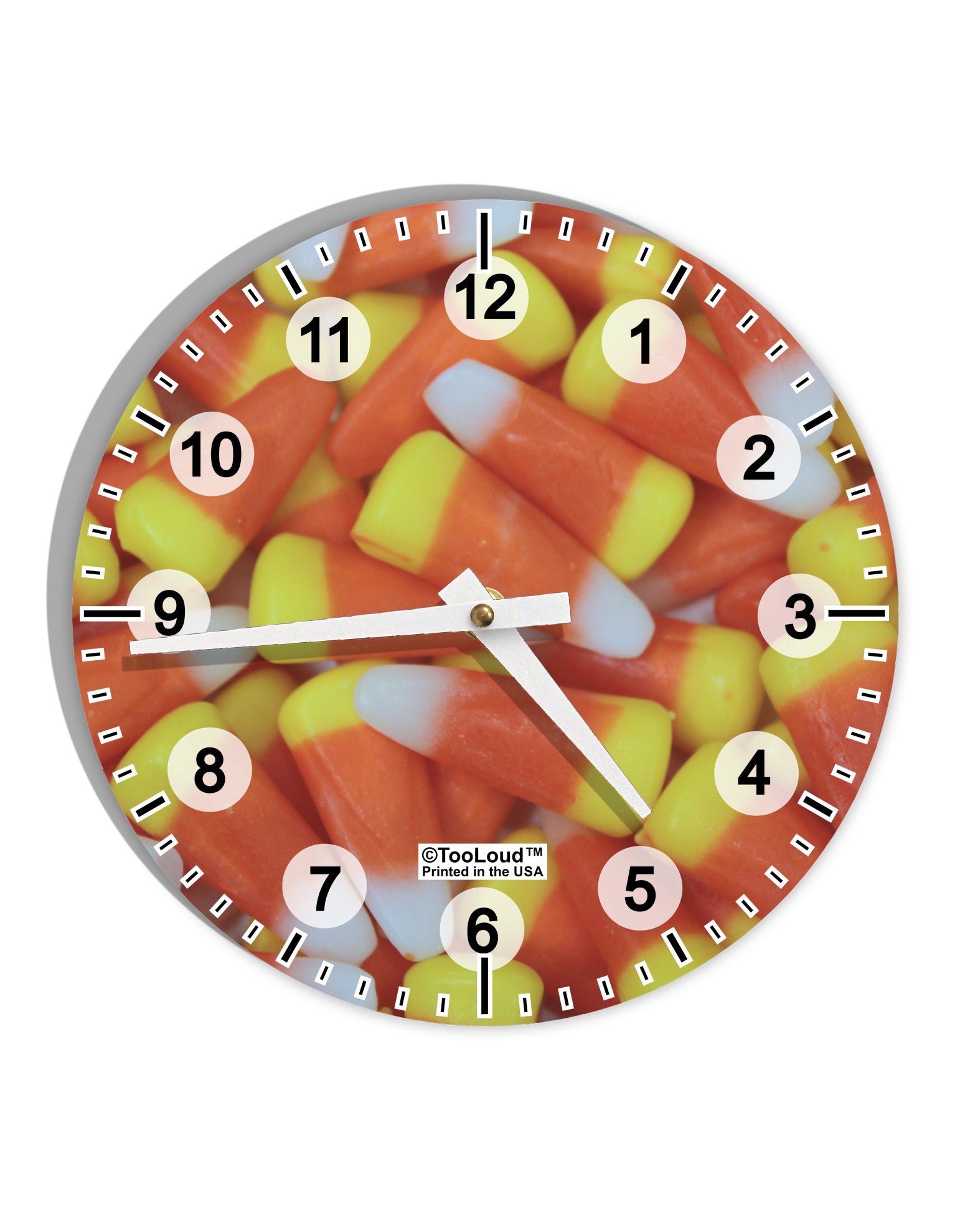 Candy Corn 10 InchRound Wall Clock with Numbers All Over Print by TooLoud-Wall Clock-TooLoud-White-Davson Sales