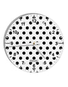 Black Polka Dots on White 10 InchRound Wall Clock with Numbers All Over Print by TooLoud-Wall Clock-TooLoud-White-Davson Sales