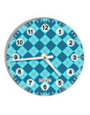 Blue Argyle AOP 10 InchRound Wall Clock with Numbers All Over Print by TooLoud-Wall Clock-TooLoud-White-Davson Sales