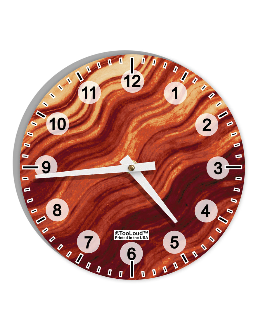 Bacon Bacon Bacon 10 InchRound Wall Clock with Numbers All Over Print by TooLoud-Wall Clock-TooLoud-White-Davson Sales