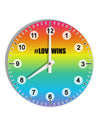 Rainbow Print - Hashtag Love Wins 10 InchRound Wall Clock with Numbers All Over Print-Wall Clock-TooLoud-White-Davson Sales