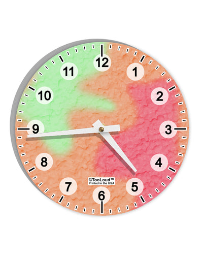 Rainbow Sherbet 10 InchRound Wall Clock with Numbers All Over Print by TooLoud-Wall Clock-TooLoud-White-Davson Sales