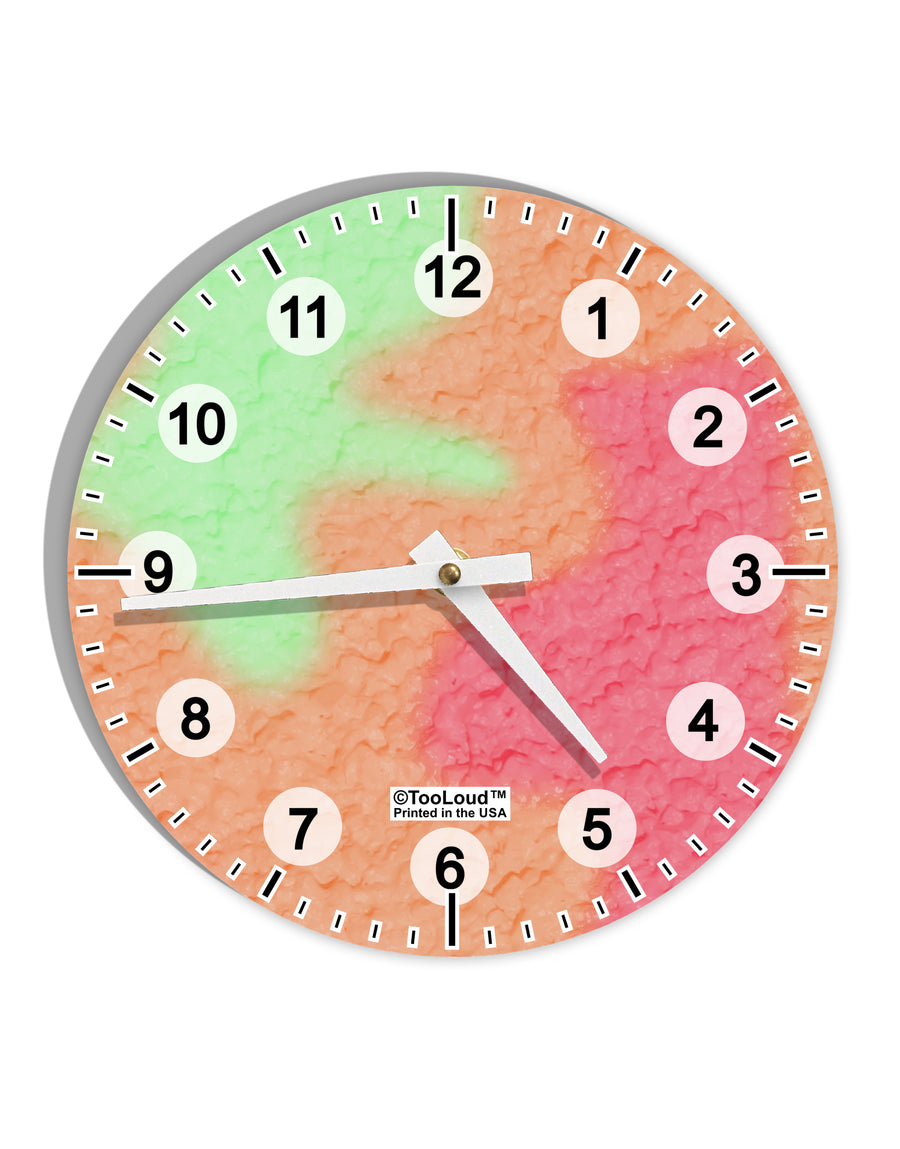 Rainbow Sherbet 10 InchRound Wall Clock with Numbers All Over Print by TooLoud-Wall Clock-TooLoud-White-Davson Sales