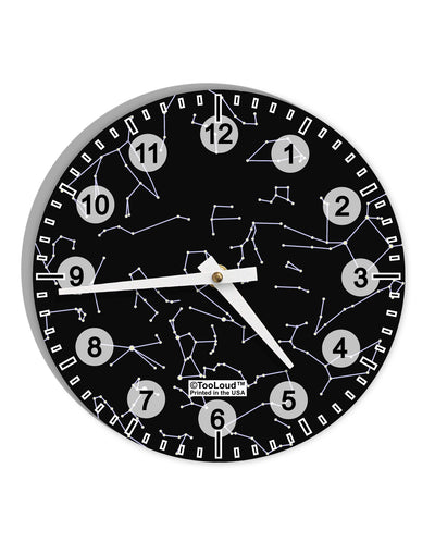 Constellations Black All Over 10 InchRound Wall Clock with Numbers All Over Print-Wall Clock-TooLoud-White-Davson Sales