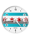 Chicago Flag Skyline AOP 10 InchRound Wall Clock with Numbers All Over Print-Wall Clock-TooLoud-White-Davson Sales