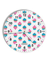 Cute Cupcakes AOP 10 InchRound Wall Clock with Numbers All Over Print-Wall Clock-TooLoud-White-Davson Sales