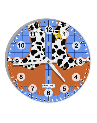 Cowboy Blue AOP 10 InchRound Wall Clock with Numbers All Over Print-Wall Clock-TooLoud-White-Davson Sales