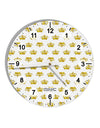 Gold Crowns AOP 10 InchRound Wall Clock with Numbers All Over Print by TooLoud-Wall Clock-TooLoud-White-Davson Sales