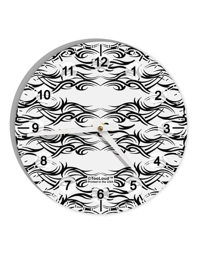 Tribal Pattern AOP 10 InchRound Wall Clock with Numbers All Over Print by TooLoud-Wall Clock-TooLoud-White-Davson Sales