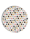 Cute Sushi AOP 10 InchRound Wall Clock with Numbers All Over Print-Wall Clock-TooLoud-White-Davson Sales