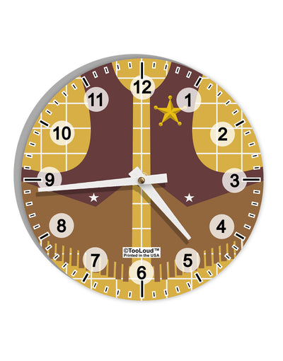 Cowboy Yellow AOP 10 InchRound Wall Clock with Numbers All Over Print-Wall Clock-TooLoud-White-Davson Sales