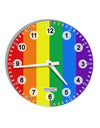 Rainbow Vertical Gay Pride Flag 10 InchRound Wall Clock with Numbers All Over Print by TooLoud-Wall Clock-TooLoud-White-Davson Sales