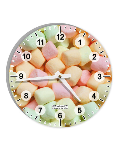 Marshmallows All Over 10 InchRound Wall Clock with Numbers All Over Print-Wall Clock-TooLoud-White-Davson Sales