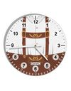 Lederhosen Costume Brown 10 InchRound Wall Clock with Numbers All Over Print by TooLoud-Wall Clock-TooLoud-White-Davson Sales