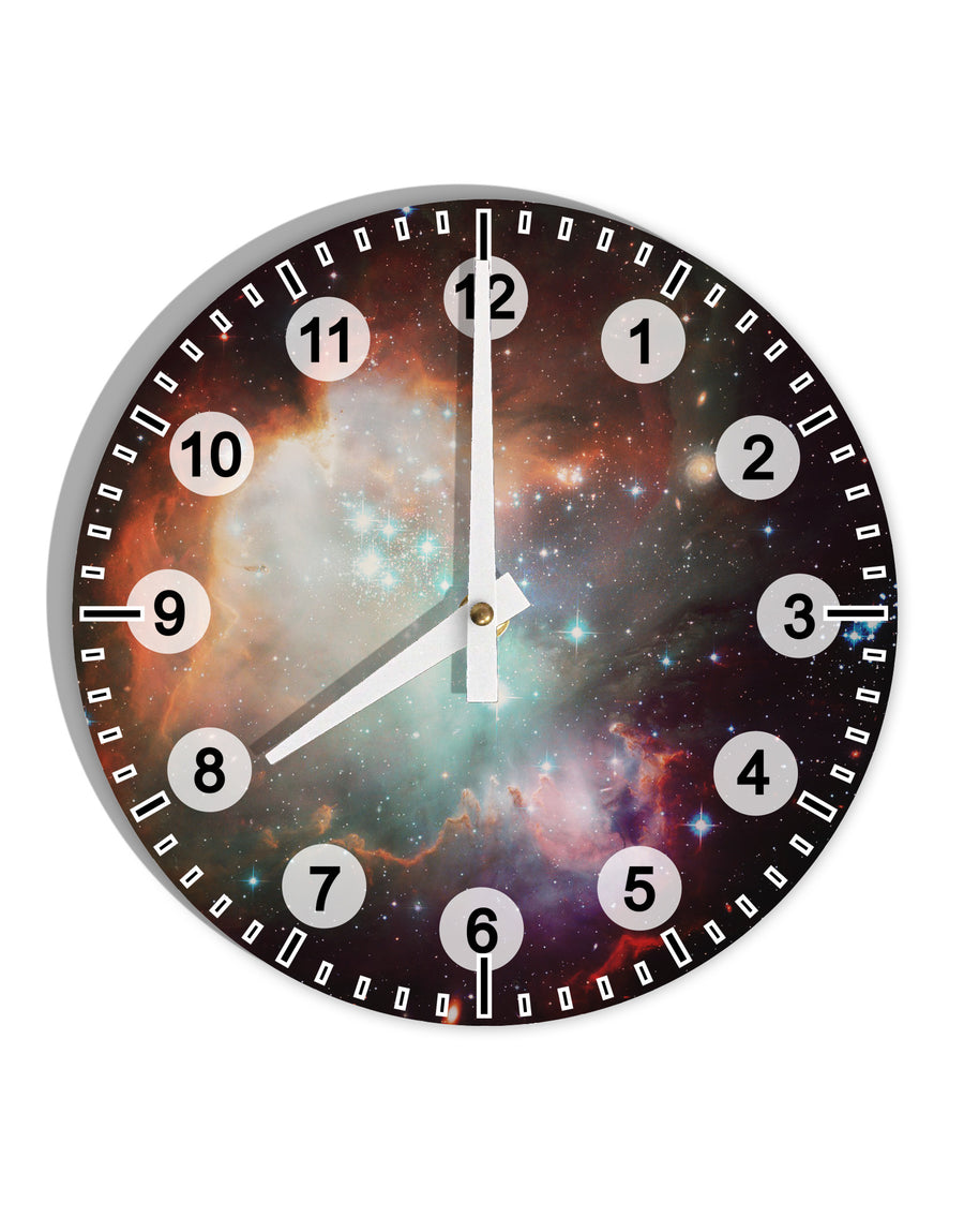 Space All Over 10 InchRound Wall Clock with Numbers All Over Print by TooLoud-Wall Clock-TooLoud-White-Davson Sales