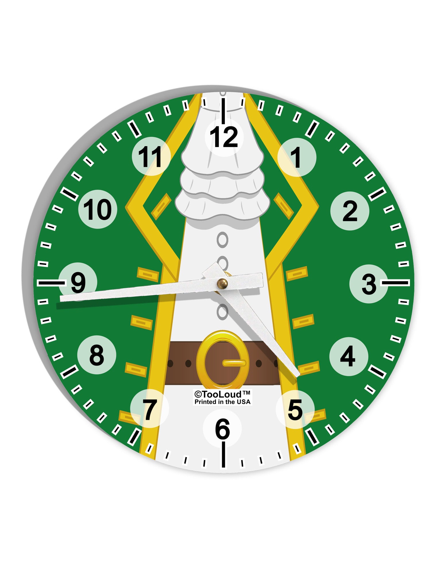 Pirate Captain Costume - Green 10 InchRound Wall Clock with Numbers All Over Print-Wall Clock-TooLoud-White-Davson Sales