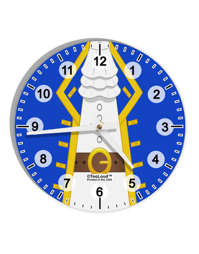 Pirate Captain Costume - Blue 10 InchRound Wall Clock with Numbers All Over Print-Wall Clock-TooLoud-White-Davson Sales