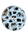 Mixed Elephants AOP 10 InchRound Wall Clock with Numbers All Over Print-Wall Clock-TooLoud-White-Davson Sales