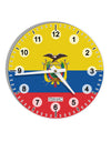 Ecuador Flag AOP 10 InchRound Wall Clock with Numbers All Over Print-Wall Clock-TooLoud-White-Davson Sales