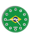 Brazil Flag AOP 10 InchRound Wall Clock with Numbers All Over Print-Wall Clock-TooLoud-White-Davson Sales