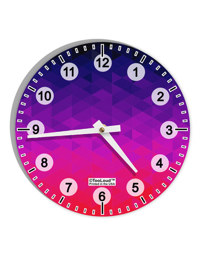 Geometric Gradient AOP 10 InchRound Wall Clock with Numbers All Over Print by TooLoud-Wall Clock-TooLoud-White-Davson Sales