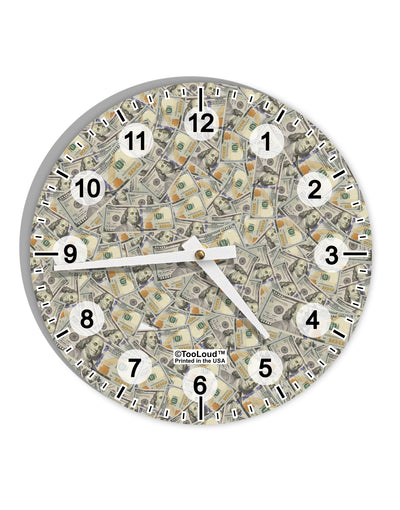 Benjamins 10 InchRound Wall Clock with Numbers All Over Print by TooLoud-Wall Clock-TooLoud-White-Davson Sales