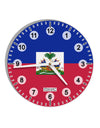 Haiti Flag AOP 10 InchRound Wall Clock with Numbers All Over Print-Wall Clock-TooLoud-White-Davson Sales