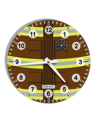 Firefighter Brown AOP 10 InchRound Wall Clock with Numbers All Over Print-Wall Clock-TooLoud-White-Davson Sales