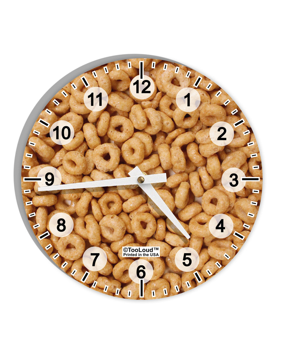 Breakfast Cereal All Over 10 InchRound Wall Clock with Numbers All Over Print-Wall Clock-TooLoud-White-Davson Sales