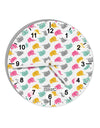 Cute Baby Elephants AOP 10 InchRound Wall Clock with Numbers All Over Print-Wall Clock-TooLoud-White-Davson Sales