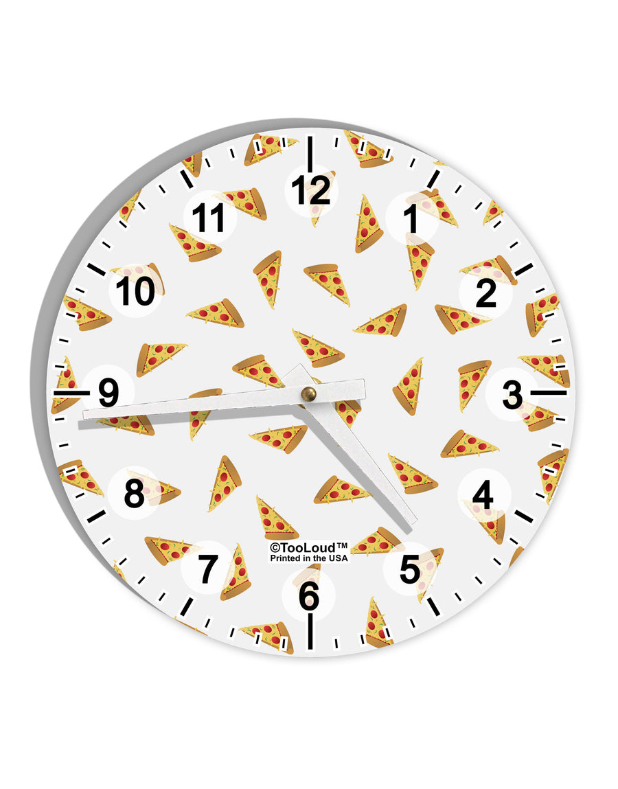 Pizza Slices AOP 10 InchRound Wall Clock with Numbers All Over Print-Wall Clock-TooLoud-White-Davson Sales