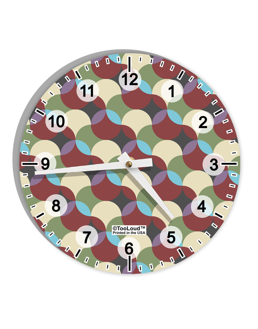 Geometric Abstract AOP 10 InchRound Wall Clock with Numbers All Over Print by TooLoud-Wall Clock-TooLoud-White-Davson Sales