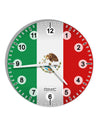 Mexico Flag AOP 10 InchRound Wall Clock with Numbers All Over Print-Wall Clock-TooLoud-White-Davson Sales