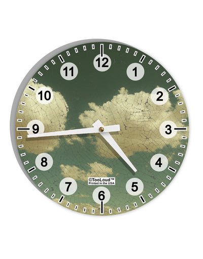 The Sky is Falling 10 InchRound Wall Clock with Numbers All Over Print-Wall Clock-TooLoud-White-Davson Sales