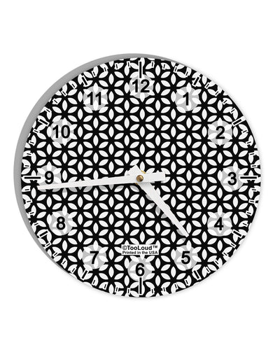 Tetra Circle Tesseract 10 InchRound Wall Clock with Numbers All Over Print-Wall Clock-TooLoud-White-Davson Sales