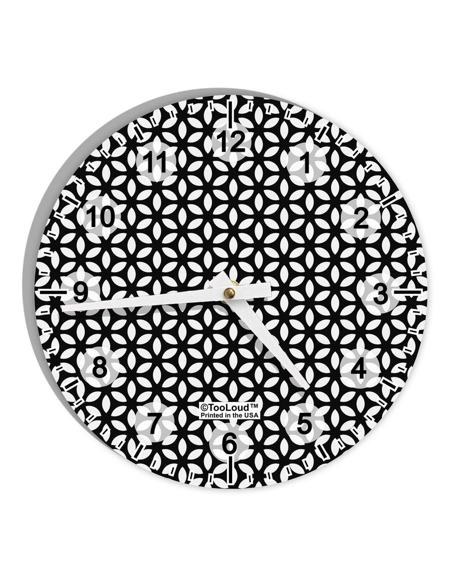 Tetra Circle Tesseract 10 InchRound Wall Clock with Numbers All Over Print-Wall Clock-TooLoud-White-Davson Sales