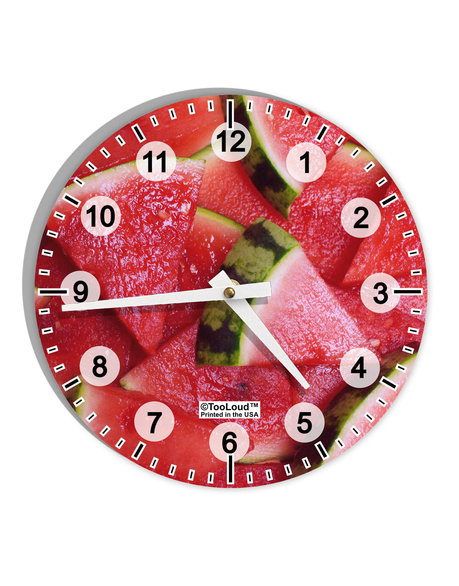 TooLoud Watermelon Everywhere 10 InchRound Wall Clock with Numbers All Over Print-Wall Clock-TooLoud-White-Davson Sales