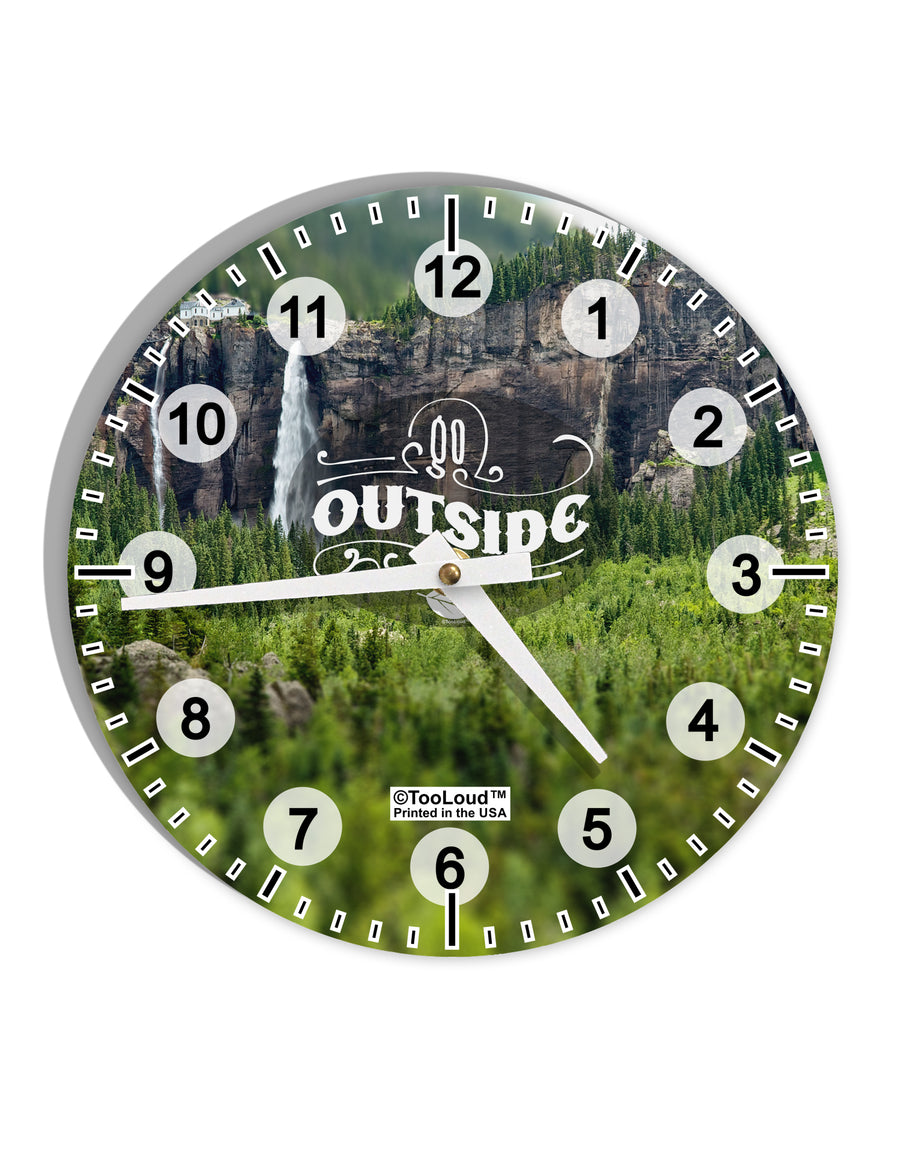 Beautiful Cliffs - Go Outside AOP 10 InchRound Wall Clock with Numbers All Over Print by TooLoud-Wall Clock-TooLoud-White-Davson Sales