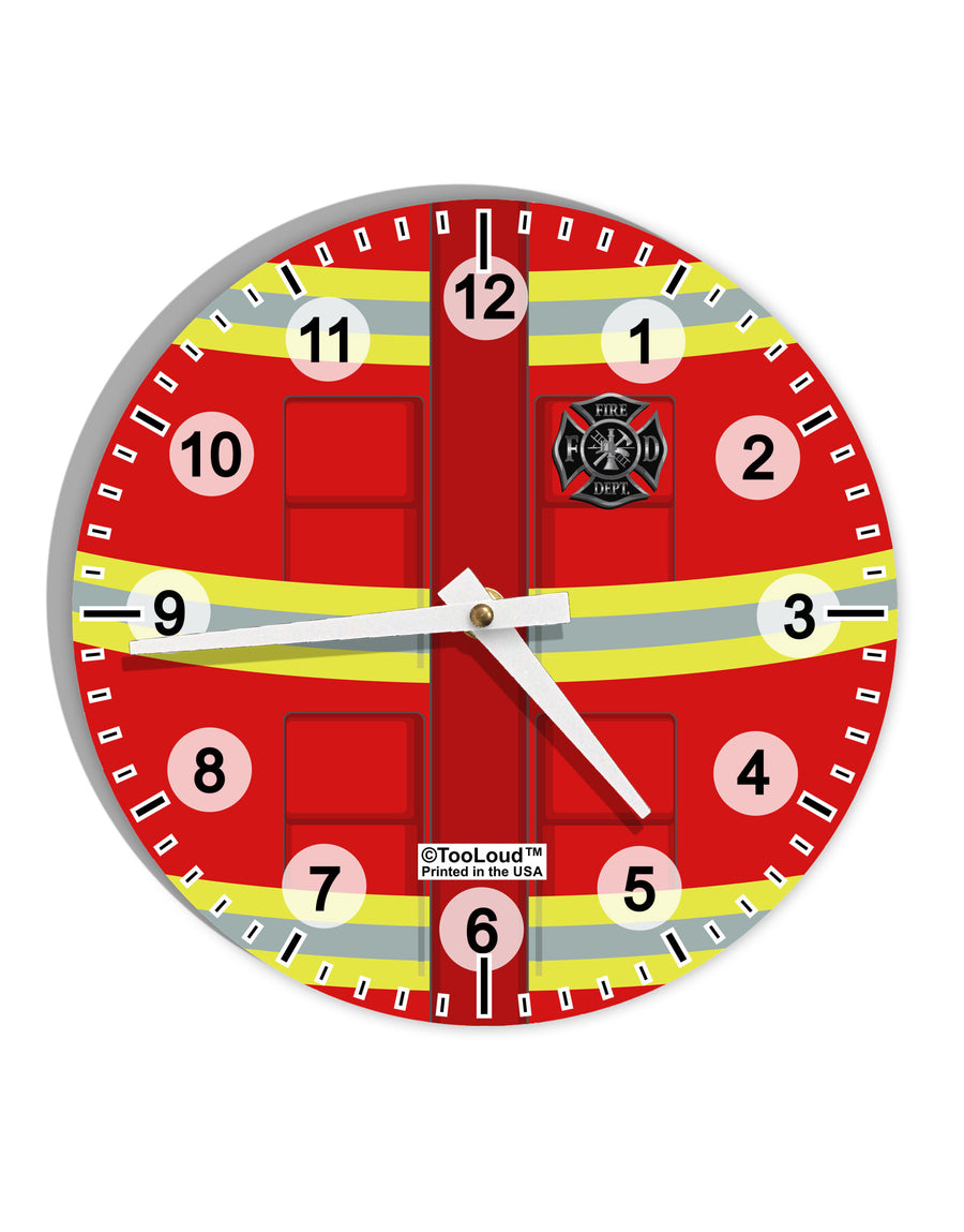 Firefighter Red AOP 10 InchRound Wall Clock with Numbers All Over Print-Wall Clock-TooLoud-White-Davson Sales