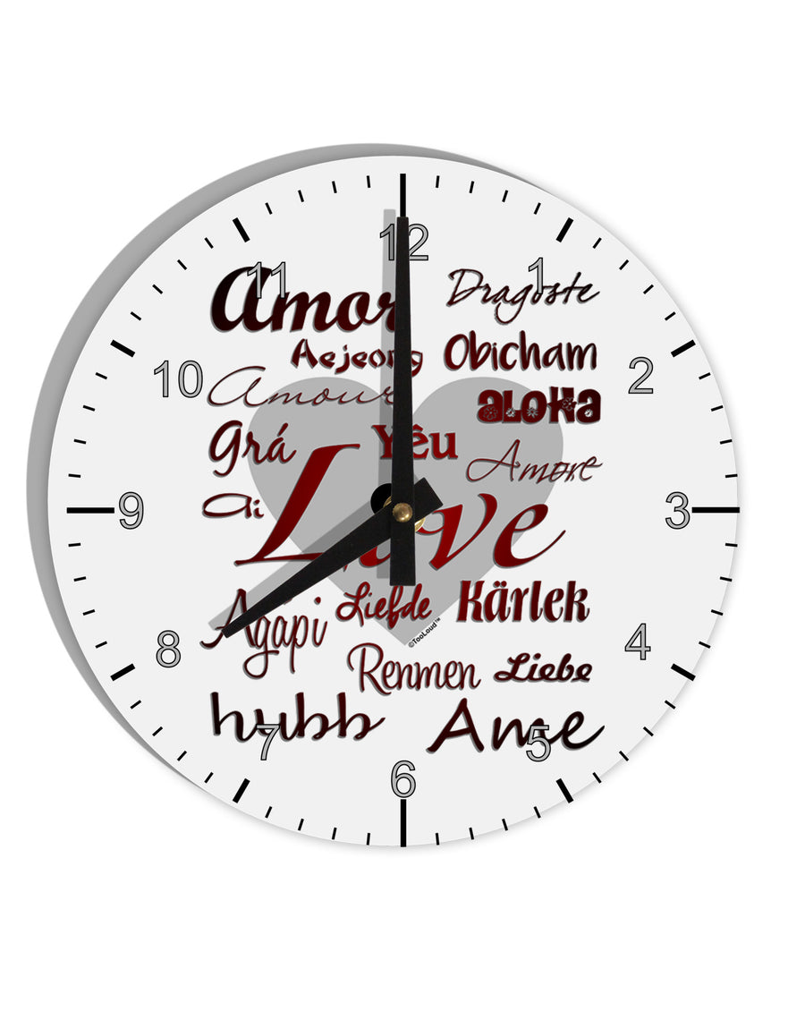 Love Languages 10 InchRound Wall Clock with Numbers by TooLoud-Wall Clock-TooLoud-White-Davson Sales