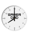 Gamer Dad 10 InchRound Wall Clock with Numbers by TooLoud-Wall Clock-TooLoud-White-Davson Sales