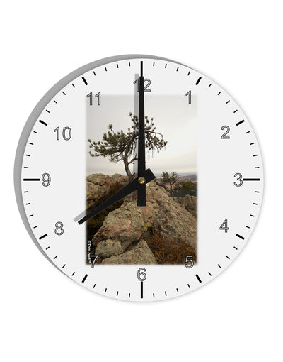 Stone Tree Colorado 10 InchRound Wall Clock with Numbers by TooLoud-Wall Clock-TooLoud-White-Davson Sales