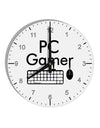 PC Gamer BnW 10 InchRound Wall Clock with Numbers by TooLoud-Wall Clock-TooLoud-White-Davson Sales