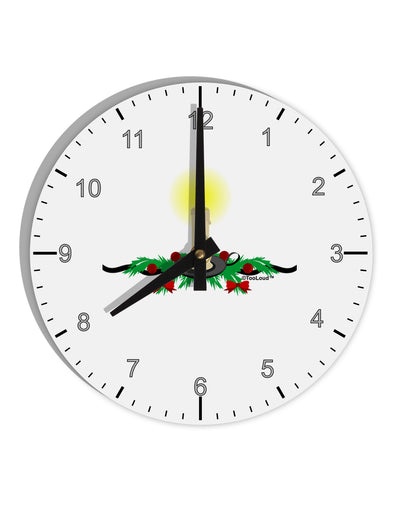 Chirstmas Candle 10 InchRound Wall Clock with Numbers-Wall Clock-TooLoud-White-Davson Sales