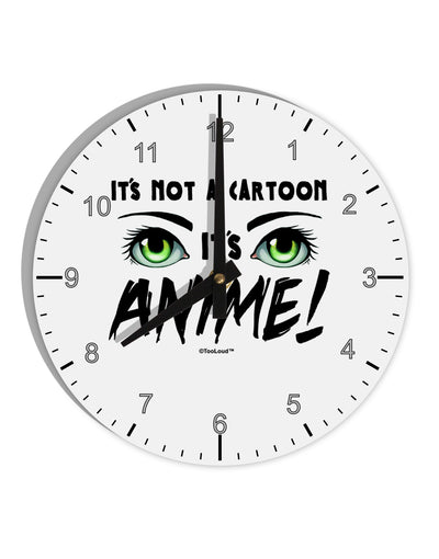 Not A Cartoon Eyes Green 10 InchRound Wall Clock with Numbers by TooLoud-Wall Clock-TooLoud-White-Davson Sales