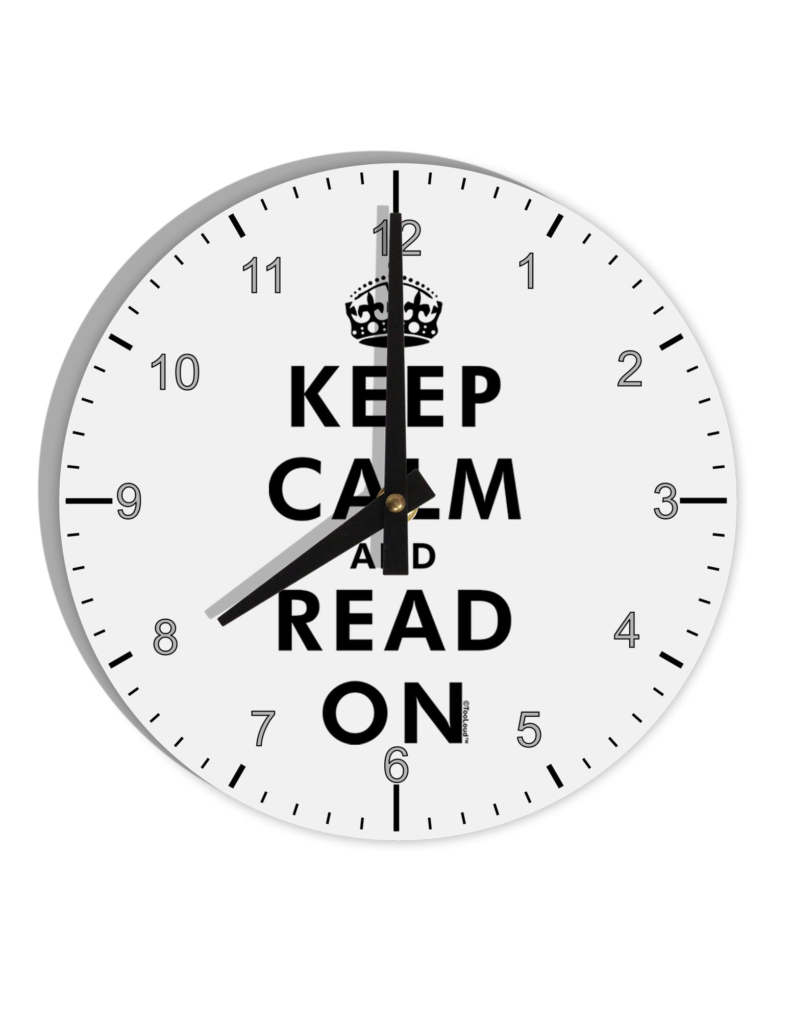 Keep Calm and Read On 10 InchRound Wall Clock with Numbers-Wall Clock-TooLoud-White-Davson Sales