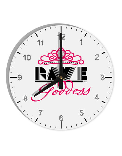 Rave Goddess 10 InchRound Wall Clock with Numbers-Wall Clock-TooLoud-White-Davson Sales