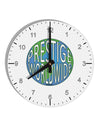 Prestige Worldwide Logo 10 InchRound Wall Clock with Numbers by TooLoud-Wall Clock-TooLoud-White-Davson Sales