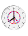 Peace Sign Hearts 10 InchRound Wall Clock with Numbers-Wall Clock-TooLoud-White-Davson Sales