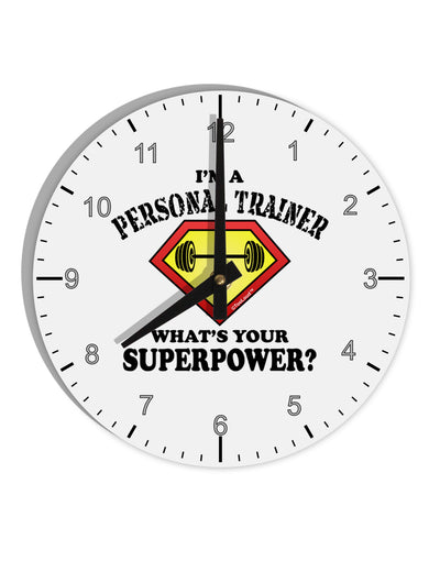 Personal Trainer - Superpower 10 InchRound Wall Clock with Numbers-Wall Clock-TooLoud-White-Davson Sales